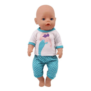 Planet Gates 2 Pcs/Set=Shirts + Pants Doll Clothes Accessories For Born Baby 43cm & 18 Inch American Doll Girl's Toys & Our Generation Nenuco