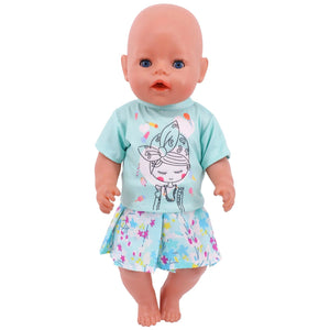 Planet Gates 2 Pcs/Set=Shirts + Pants Doll Clothes Accessories For Born Baby 43cm & 18 Inch American Doll Girl's Toys & Our Generation Nenuco