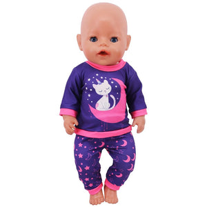 Planet Gates 2 Pcs/Set=Shirts + Pants Doll Clothes Accessories For Born Baby 43cm & 18 Inch American Doll Girl's Toys & Our Generation Nenuco