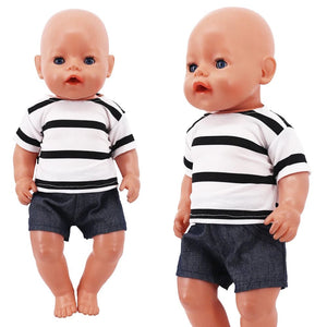 Planet Gates 2 Pcs/Set=Shirts + Pants Doll Clothes Accessories For Born Baby 43cm & 18 Inch American Doll Girl's Toys & Our Generation Nenuco