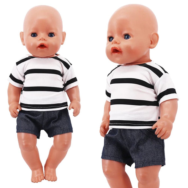 Planet Gates 2 Pcs/Set=Shirts + Pants Doll Clothes Accessories For Born Baby 43cm & 18 Inch American Doll Girl's Toys & Our Generation Nenuco