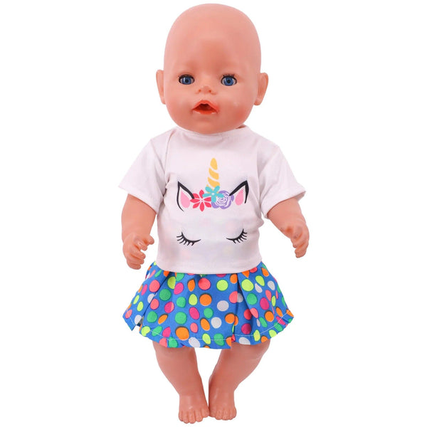 Planet Gates 2 Pcs/Set=Shirts + Pants Doll Clothes Accessories For Born Baby 43cm & 18 Inch American Doll Girl's Toys & Our Generation Nenuco