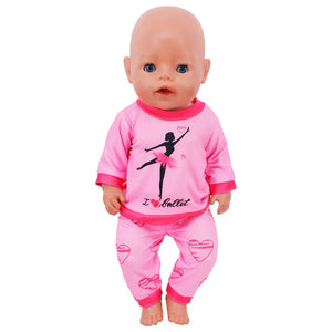 Planet Gates 2 Pcs/Set=Shirts + Pants Doll Clothes Accessories For Born Baby 43cm & 18 Inch American Doll Girl's Toys & Our Generation Nenuco