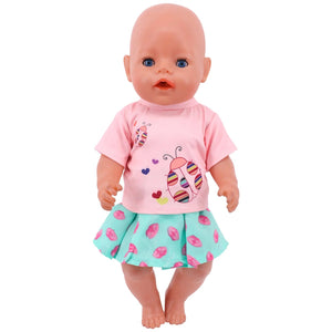 Planet Gates 2 Pcs/Set=Shirts + Pants Doll Clothes Accessories For Born Baby 43cm & 18 Inch American Doll Girl's Toys & Our Generation Nenuco