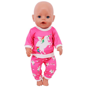 Planet Gates 2 Pcs/Set=Shirts + Pants Doll Clothes Accessories For Born Baby 43cm & 18 Inch American Doll Girl's Toys & Our Generation Nenuco