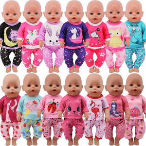 Planet Gates 2 Pcs/Set=Shirts + Pants Doll Clothes Accessories For Born Baby 43cm & 18 Inch American Doll Girl's Toys & Our Generation Nenuco