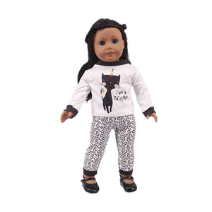 Planet Gates 2 Pcs/Set=Shirts + Pants Doll Clothes Accessories For Born Baby 43cm Items & 18 Inch American Doll Girl's Toys & Our Generation