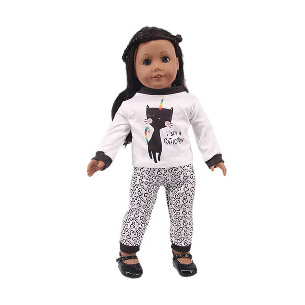 Planet Gates 2 Pcs/Set=Shirts + Pants Doll Clothes Accessories For Born Baby 43cm Items & 18 Inch American Doll Girl's Toys & Our Generation