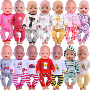 Planet Gates 2 Pcs/Set=Shirts + Pants Doll Clothes Accessories For Born Baby 43cm Items & 18 Inch American Doll Girl's Toys & Our Generation