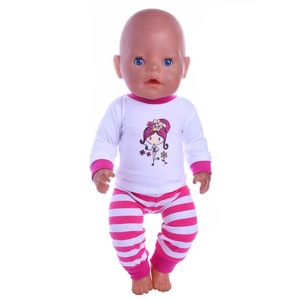 Planet Gates 2 Pcs/Set=Shirts + Pants Doll Clothes Accessories For Born Baby 43cm Items & 18 Inch American Doll Girl's Toys & Our Generation