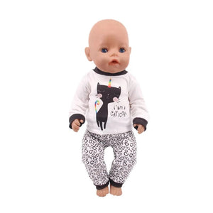 Planet Gates 2 Pcs/Set=Shirts + Pants Doll Clothes Accessories For Born Baby 43cm Items & 18 Inch American Doll Girl's Toys & Our Generation
