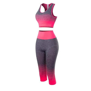 Planet Gates 2 Piece Sets Womens Outfits Yoga Set Elastic Gradual Changing Sports Bra Tights Yoga Suit Set Fitness Workout Sports Leggings