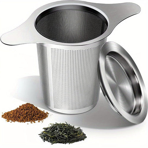 Planet Gates 2 Piece Tea Strainer Set 2pcs Set Extra Fine 18/8 Stainless Steel Tea Infuser Mesh Strainer With Large Capacity & Perfect Size Double Handles For Hanging On Teapots, Mugs, Cups To Steep Loose Leaf Tea And Coffee, Tea Accessories