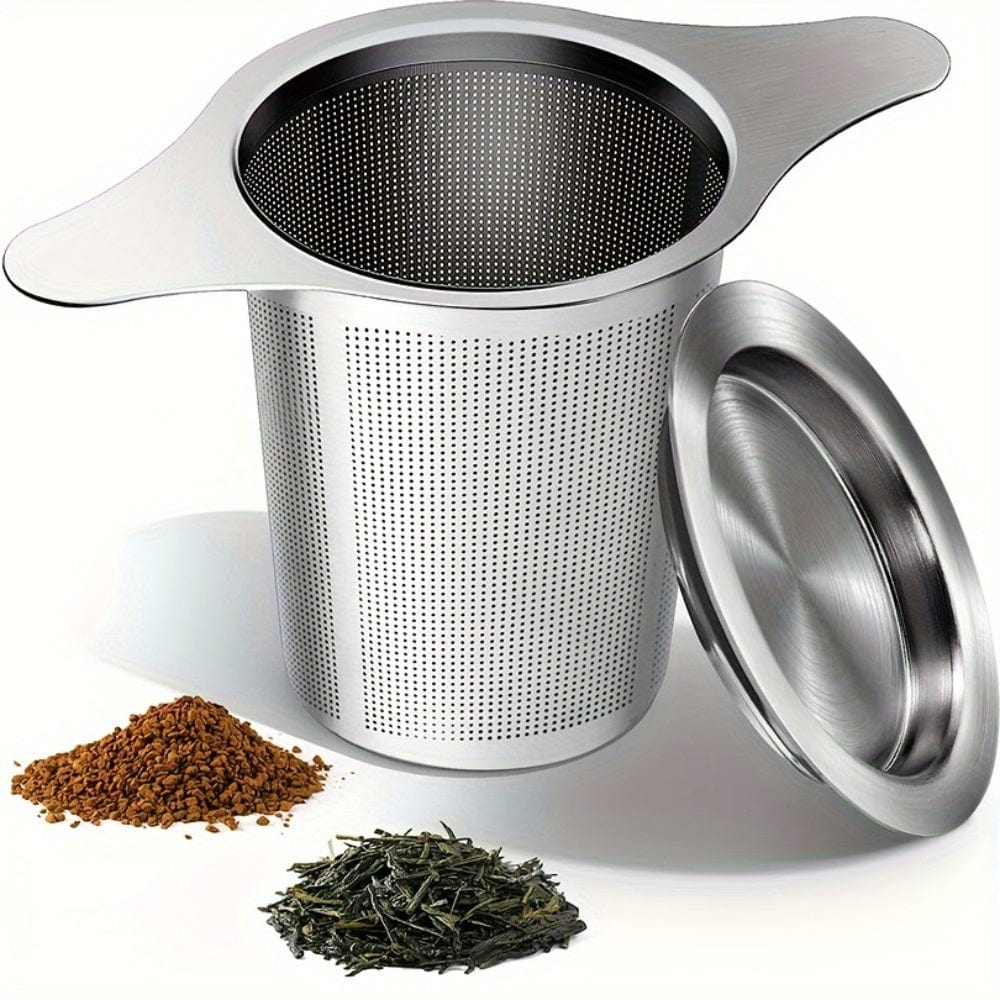 Planet Gates 2 Piece Tea Strainer Set 2pcs Set Extra Fine 18/8 Stainless Steel Tea Infuser Mesh Strainer With Large Capacity & Perfect Size Double Handles For Hanging On Teapots, Mugs, Cups To Steep Loose Leaf Tea And Coffee, Tea Accessories