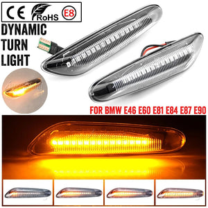 Planet Gates 2 pieces Led Dynamic Side Marker Turn Signal Light Indicator Blinker Lamp Signal Lamp For BMW E90 E91 E92 E93 E60 E87 E82 E46