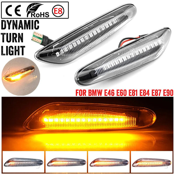 Planet Gates 2 pieces Led Dynamic Side Marker Turn Signal Light Indicator Blinker Lamp Signal Lamp For BMW E90 E91 E92 E93 E60 E87 E82 E46