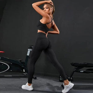 Planet Gates 2 Pieces Women's Tracksuit Seamless Yoga Set Workout Sportswear Gym Clothing High Waist Leggings Fitness Sports Suits