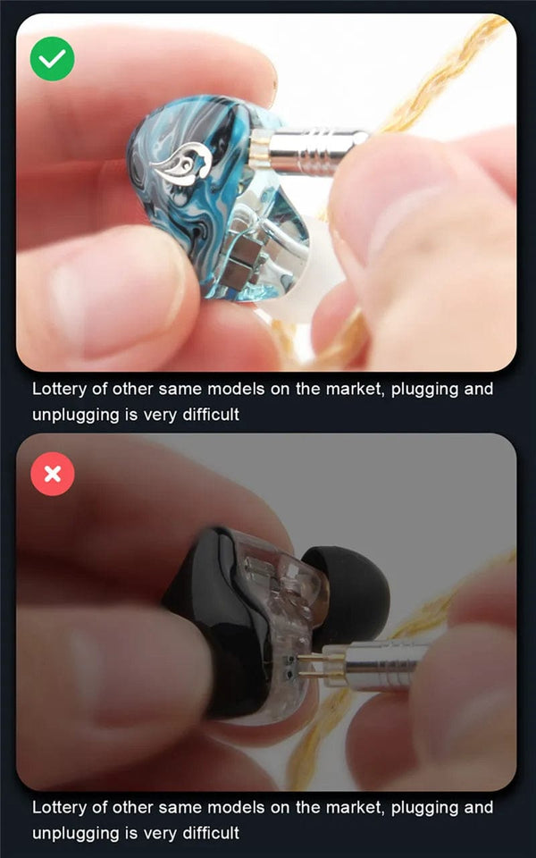 Planet Gates 2 Pin 0.7mm 0.8mm Male Flat Convex Concave Double Needle 0.78mm Connector Female Socket Headphone Plug Consumer Electronics