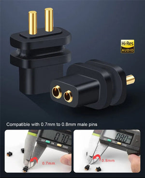 Planet Gates 2 Pin 0.7mm 0.8mm Male Flat Convex Concave Double Needle 0.78mm Connector Female Socket Headphone Plug Consumer Electronics