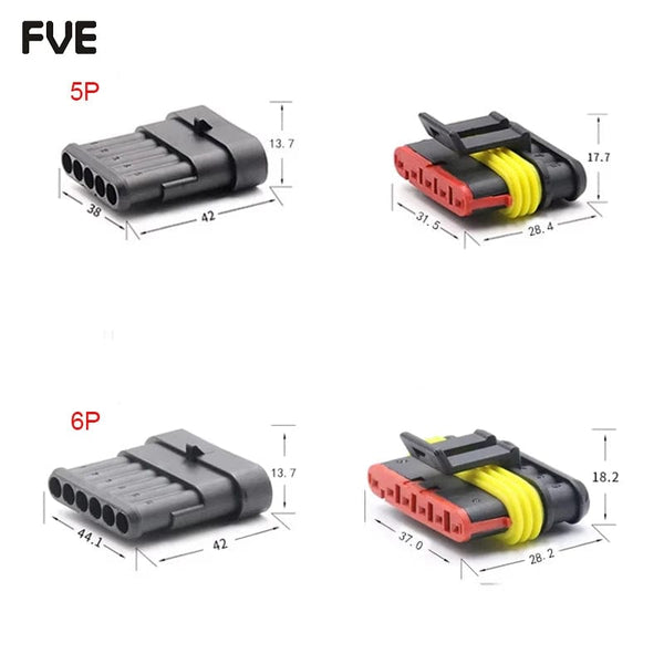 Planet Gates 2-Pin Way Waterproof Automotive Electrical Connectors Plug With Wire Male Female Connector 1/2/3/4/5/6 pin For Car Motorcycle