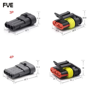 Planet Gates 2-Pin Way Waterproof Automotive Electrical Connectors Plug With Wire Male Female Connector 1/2/3/4/5/6 pin For Car Motorcycle
