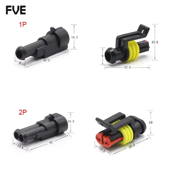 Planet Gates 2-Pin Way Waterproof Automotive Electrical Connectors Plug With Wire Male Female Connector 1/2/3/4/5/6 pin For Car Motorcycle