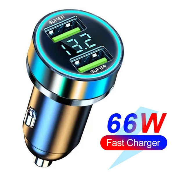 Planet Gates 2 Port Volt display 250W PD Car Charger QC3.0 Fast Charge One to Six Car Cigarette Lighter Plug 5 Port Car Charger Flash Charge with Digital Display