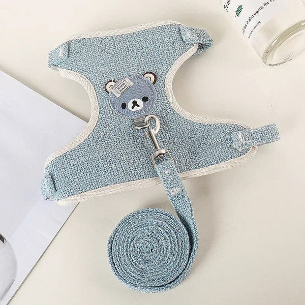 Planet Gates 2 / S-suit 1.0-2.3kg Cute Rabbit Harness Leash Set Bunny Pet Accessories Small Pet Carrier Teddy Bear Cat Leash Rabbit Collar  Rabbit Accessories
