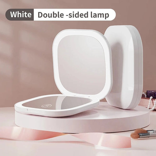 Planet Gates 2 Sides Light 1 Compact Led Makeup Mirror With Light 1X/3X Magnifying Pocket Portable Travel Foldable Cosmetic Vanity Mirrors Gifts for Women