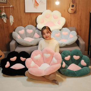 Planet Gates 2 Sizes Kawaii Plush Bear Paw Mat Cute Animal Bear Cat Foot Pillow Heart Plush Cushion Stuffed Soft Toys for Home Decor Gifts