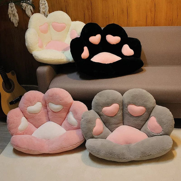 Planet Gates 2 Sizes Kawaii Plush Bear Paw Mat Cute Animal Bear Cat Foot Pillow Heart Plush Cushion Stuffed Soft Toys for Home Decor Gifts