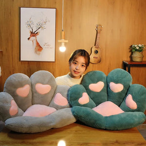 Planet Gates 2 Sizes Kawaii Plush Bear Paw Mat Cute Animal Bear Cat Foot Pillow Heart Plush Cushion Stuffed Soft Toys for Home Decor Gifts