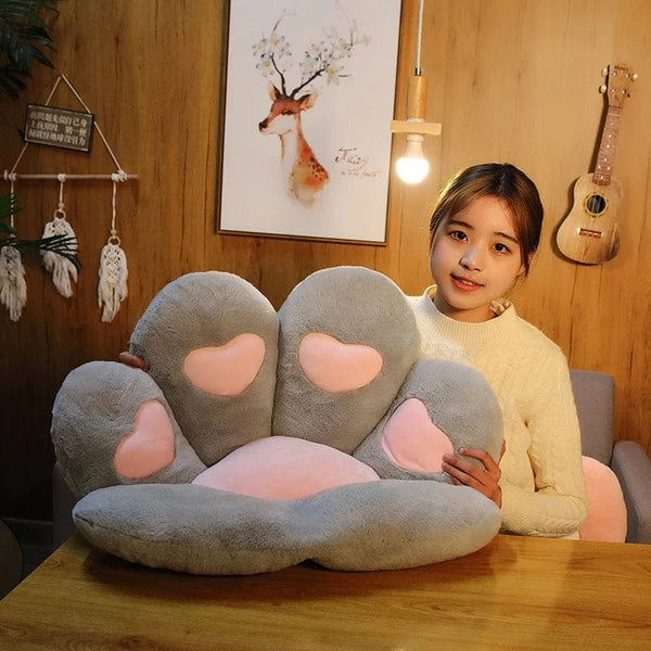 Planet Gates 2 Sizes Kawaii Plush Bear Paw Mat Cute Animal Bear Cat Foot Pillow Heart Plush Cushion Stuffed Soft Toys for Home Decor Gifts