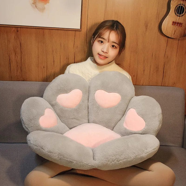 Planet Gates 2 Sizes Kawaii Plush Bear Paw Mat Cute Animal Bear Cat Foot Pillow Heart Plush Cushion Stuffed Soft Toys for Home Decor Gifts