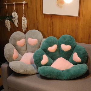 Planet Gates 2 Sizes Kawaii Plush Bear Paw Mat Cute Animal Bear Cat Foot Pillow Heart Plush Cushion Stuffed Soft Toys for Home Decor Gifts