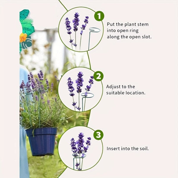 Planet Gates 2 Support Rods 2pcs, Iron Plant Support Pole 39.88cm*6.3cm, Plant Support Stakes, Flower Garden Stakes Plant Stick Supports Cages Ring Hoops