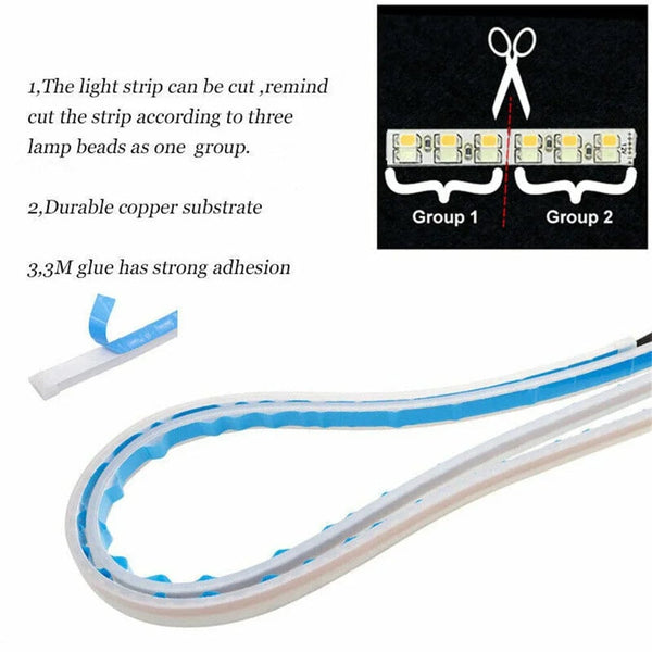 Planet Gates 2 x Sequential LED Strip Turn Signal Indicator Car DRL Daytime Running Light UK
