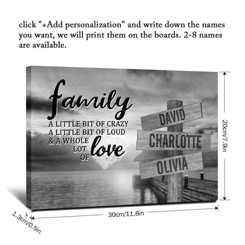 Planet Gates 20.07x29.97cm / ZP003 Framed FAMILY LOVE 1pc Personalized Family Love Canvas Painting for Living Room and Bedroom Decoration - Ready to Hang Christmas Gift Mother's Day gift