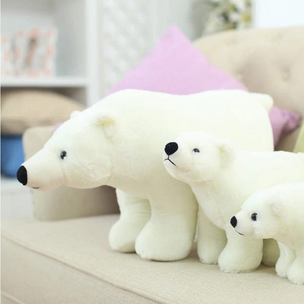 Planet Gates 20/25/35/45cm Super Lovely Polar Bear Family Stuffed Plush Placating Toy Pure White Bear Soft Fabric Doll Gift for Children