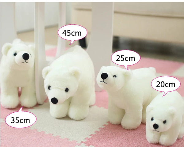 Planet Gates 20/25/35/45cm Super Lovely Polar Bear Family Stuffed Plush Placating Toy Pure White Bear Soft Fabric Doll Gift for Children