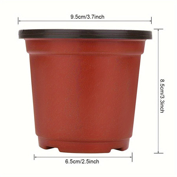 Planet Gates 20/40 Sets, Plastic Plant Nursery Pots, With Covers & Drain Holes, 10.16cm Soft Transparent Gardening Pots, Plastic Planting Containers Cups Planters, Small Starter Seed Starting Trays, For Seedling Gardening