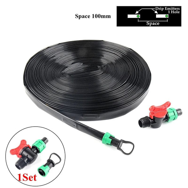 Planet Gates 20/50/100M 16mm Micro Irrigation Drip Tape 1-hole Greenhouse Garden Flower Pots Watering Soaker Hose With Pipe Connector