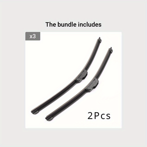 Planet Gates 20 Inch (50.8cm)*3 2pcs/set Automotive Universal Boneless U-shaped Wiper Blade Wiper Rubber Wiper Blade Black