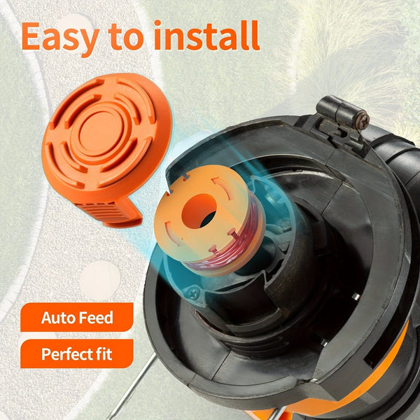 Planet Gates 20 Packs Replacement 10ft (3m) Grass Trimmer Line Spool, Edger Line Spool Compatible Model Worx WA0010 (16 Replacement Line Spool, 4 Trimmer Cap)