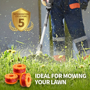 Planet Gates 20 Packs Replacement 10ft (3m) Grass Trimmer Line Spool, Edger Line Spool Compatible Model Worx WA0010 (16 Replacement Line Spool, 4 Trimmer Cap)