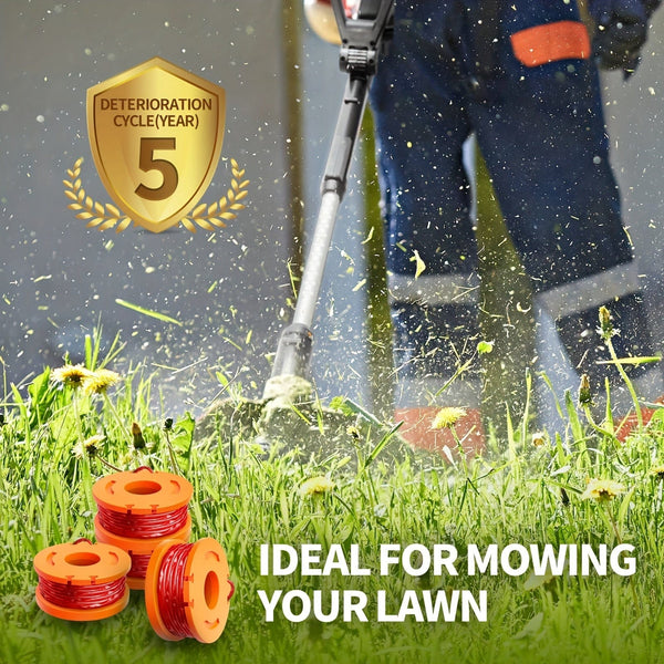 Planet Gates 20 Packs Replacement 10ft (3m) Grass Trimmer Line Spool, Edger Line Spool Compatible Model Worx WA0010 (16 Replacement Line Spool, 4 Trimmer Cap)