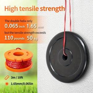 Planet Gates 20 Packs Replacement 10ft (3m) Grass Trimmer Line Spool, Edger Line Spool Compatible Model Worx WA0010 (16 Replacement Line Spool, 4 Trimmer Cap)