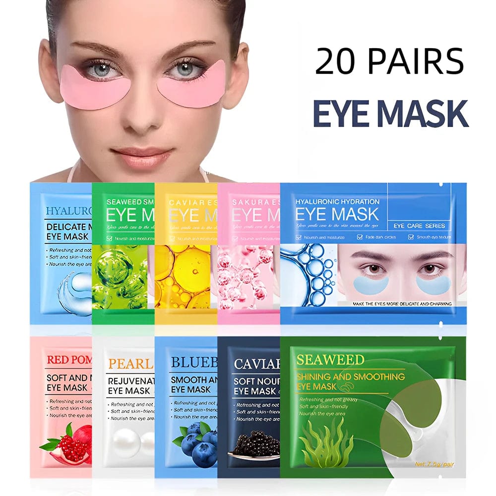 Planet Gates 20 Pairs Collagen Under Eye Patches Moisturizing Dark Circles Eyes Care Masks Puffy Eyes