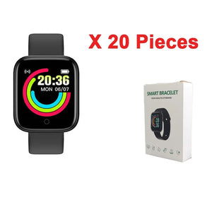 Planet Gates 20 pieces Black / CHINA Wholesale 20Pcs Smartwatch D20 Men Women Smart Watch Y68 Fitness Tracker Sport Heart Rate Monitor Wristwatch Pro for IOS Android