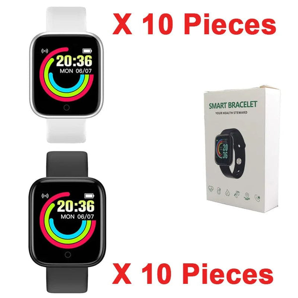 Planet Gates 20 pieces Mix color 1 / CHINA Wholesale 20Pcs Smartwatch D20 Men Women Smart Watch Y68 Fitness Tracker Sport Heart Rate Monitor Wristwatch Pro for IOS Android
